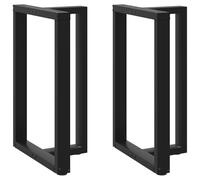 vidaXL Pieds de table de bar en T — lot de 2, noir, 60×35×(90-91) cm, acier