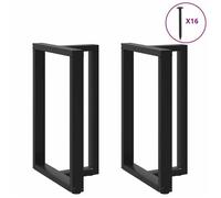 vidaXL Pieds de table de bar en T — lot de 2, noir, 60×35×(90-91) cm, acier