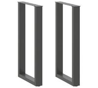 vidaXL Pieds de table en U 2 pièces Acier Anthracite 50 x (90-91) cm