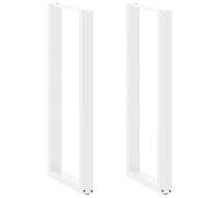 vidaXL Pieds de table de bar en U, 2 pièces, Blanc, 40 x (110-111) cm, Acier