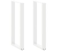 vidaXL Pieds de table de bar en U 2 pièces Blanc 50 x (100-101) cm Acier