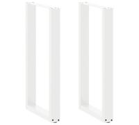 vidaXL Pieds de Table de Bar en U, 2 pièces, Blanc, 50 x (90-91) cm, Acier
