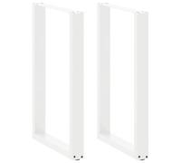 vidaXL Pieds de Table de Bar en U 2 pièces Blanc 60 x (90-91) cm Acier