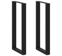 vidaXL Pieds de table de bar en U 2 pièces Noir 40 x (100-101) cm Acier