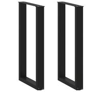 vidaXL Pieds de table de bar en U 2 pièces Noir 40 x 90-91 cm Acier
