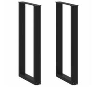 vidaXL Pieds de table de bar en U – 2 pièces, acier noir, 50 x (100–101) cm