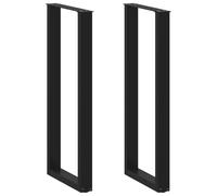 vidaXL Pieds de table de bar en U, 2 pièces, Noir, 50 x (110–111) cm, Acier