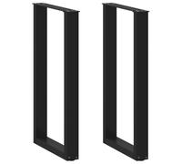 vidaXL Pieds de table de bar en U – 2 pièces, acier noir, 50 x 90–91 cm