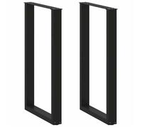 vidaXL Pieds de table basse en U 2 pièces noir 60 x (100-101) cm acier