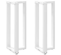 vidaXL Pieds de table de bar en T, 2 pièces, blanc, 50 x 35 x (100-101) cm, acier