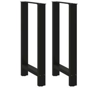 vidaXL Pieds de table de bar noir 2 pièces acier 40 x (90-91) cm