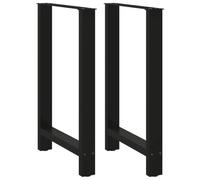vidaXL Pieds de Table de Bar Noir 2 pièces 60 x (90-91) cm Acier