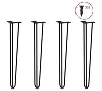 vidaXL Pieds de table en forme d'épingle à cheveux 4 pcs noir 72 cm