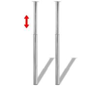 vidaXL Pieds de table télescopique 2 pcs Chrome 710 mm - 1100 mm