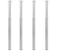 vidaXL Pieds de table télescopiques 4 pcs Nickel brossé 710 mm-1100 mm