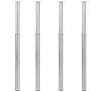 Vidaxl Pieds De Table Télescopiques 4 Pcs Nickel Brossé 710 Mm-1100 Mm