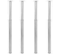 Vidaxl Pieds De Table Télescopiques 4 Pcs Nickel Brossé 710 Mm-1100 Mm
