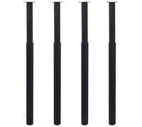 Vidaxl Pieds De Table Télescopiques 4 Pcs Noir 710 Mm - 1100 Mm Noir