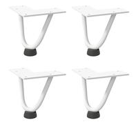 vidaXL Pieds en épingle à cheveux pour table basse 4 pièces Blanc 10 cm Acier massif
