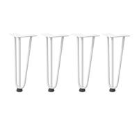 vidaXL Pieds en épingle à cheveux pour table basse 4 pièces Blanc 30 cm