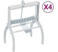 vidaXL Pièges à taupes – acier galvanisé argenté – 4 pcs