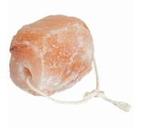 vidaXL Pierre à lécher de sel de l'Himalaya rose de taille moyenne avec corde pour vaches, chèvres, moutons, source minérale durable pour l'extérieur, lot supplémentaire d'animaux rustiques avec 8