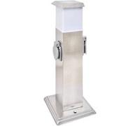 vidaXL Borne Jardin Électrique 2 Prises Acier Inoxydable avec Lampe Extérieur 41238