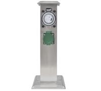 Borne jardin électrique 2 prises en acier inoxydable avec Minuterie