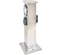 vidaXL Pilier de prise de jardin avec minuterie Acier inoxydable G