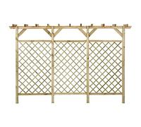vidaXL Pin Clôture à Treillis de Jardin avec Pergola Clôture de Jardin Support de Plantes Grimpantes et Fleurs Patio Extérieur 300x50x200 cm
