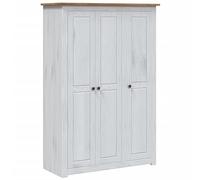 vidaXL Pin Garde-Robe à 3 Portes Penderie Armoire de Rangement Stockage Armoire de Vêtements Chambre à Coucher Maison Blanc 118x50x171,5 cm Assortiment Panama