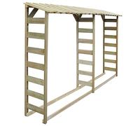 vidaXL Pin Imprégné Double Abri de Stockage Bois de Cheminée Chauffage Bûches
