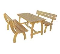 vidaXL Pin Imprégné Ensemble de Banc de Jardin 3 pcs Meuble Salon de Jardin 273754 G