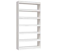 vidaXL Pin Massif Bibliothèque Séparateur de Pièce Cloison de Séparation Armoire à Livres Rangement Diviseur Paravent Blanc 100x30x200 cm