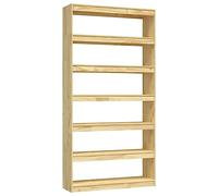 vidaXL Pin Massif Bibliothèque Séparateur de Pièce Cloison de Séparation Armoire à Livres Rangement Diviseur Paravent 100x30x200 cm