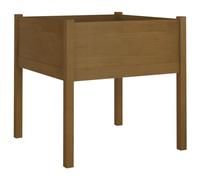 vidaXL Pin Massif Jardinière d'Extérieur Bac à Fleurs Lit Surélevé Pot de Plantes de Jardin Balcon Terrasse Marron Miel 70x70x70 cm