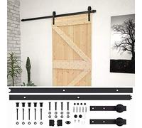 vidaXL Pin Massif Porte Coulissante avec Kit de Quincaillerie Porte d'Entrée Système de Porte Suspendue Intérieur Maison 90x210 cm
