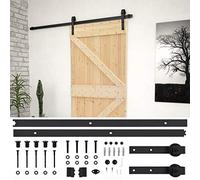 vidaXL Pin Massif Porte Coulissante avec Kit de Quincaillerie Porte d'Entrée Système de Porte Suspendue Maison Intérieur 80x210 cm