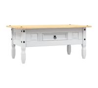Vidaxl Table Basse Pin Mexicain Gamme Corona Blanc 100x60x45 Cm Blanc