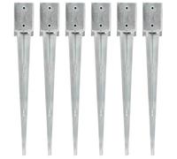 vidaXL Piquets au sol 6 pcs Argenté 9x9x75 cm Acier galvanisé