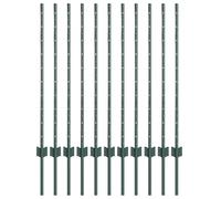 vidaXL Piquets de Clôture 11 pcs U-Channel Vert 100 cm Acier