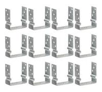 vidaXL Piquets de clôture 12 pcs Argenté 14x6x15 cm Acier galvanisé G