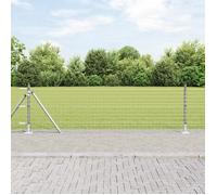 vidaXL Piquets de clôture 26 pièces Ø32 mm 50 cm acier galvanisé avec plaques de base