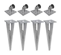 vidaXL Piquets de poteau d'appui 4 pcs Acier