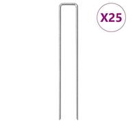 vidaXL Piquets de sol en forme de U 25 pcs 20x3,5 cm acier galvanisé