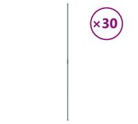 vidaXL Piquets pour plantes de jardin 30 pcs vert 150 cm acier