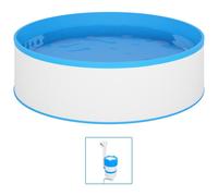 VidaXL Piscine avec écumoire suspendue et pompe 350x90 cm Blanc