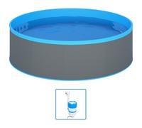 vidaXL Piscine avec écumoire suspendue et pompe 350x90 cm Gris