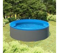 vidaXL Piscine avec Ecumoire Suspendue et Pompe Piscine Hors Sol de Jardin Piscine à Eclaboussures d'Extérieur Arrière-cour 350x90 cm Gris Gris G