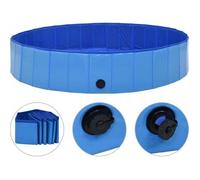 vidaXL Piscine pliable pour chiens Bleu 160x30 cm PVC